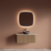 Spiegel Gliss Axis Organisch 80cm sensor bediening met dimbaar licht - geinteg. Spiegelverwarming