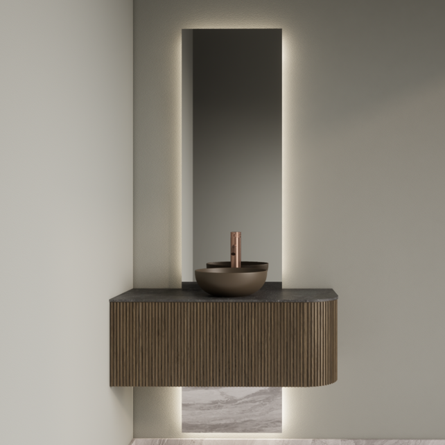 Spiegel Gliss Celeste 120x40cm 2-delig - sensorbediening met dimbaar licht - Spiegelverwarming