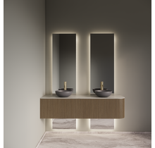 Spiegel Gliss Celeste 120x40cm 2-delig - sensorbediening met dimbaar licht - Spiegelverwarming