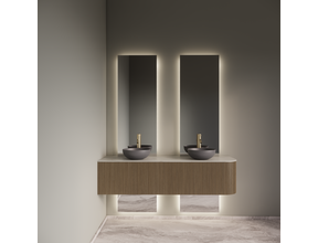 Spiegel Gliss Celeste 120x40cm 2-delig - sensorbediening met dimbaar licht - Spiegelverwarming