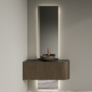 Spiegel Gliss Celeste 140x40cm 2-delig - sensorbediening met dimbaar licht - Spiegelverwarming