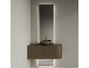 Spiegel Gliss Celeste 140x40cm 2-delig - sensorbediening met dimbaar licht - Spiegelverwarming