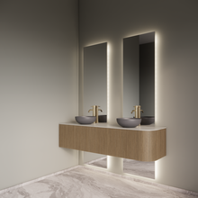 Spiegel Gliss Celeste 140x50cm 2-delig - sensorbediening met dimbaar licht - Spiegelverwarming