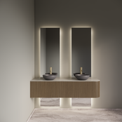 Spiegel Gliss Celeste 140x50cm 2-delig - sensorbediening met dimbaar licht - Spiegelverwarming