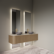 Spiegel Gliss Celeste 120x50cm 2-delig - sensorbediening met dimbaar licht - Spiegelverwarming