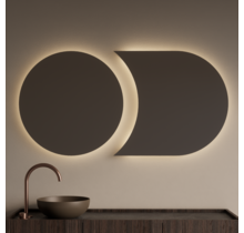 Spiegel Gliss Eris 70 + 40x70 cm 2-delig - sensor bediening met dimbaar licht - Spiegelverwarming