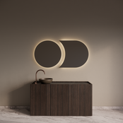 Spiegel Gliss Eris 70 + 60x70 cm 2-delig - sensor bediening met dimbaar licht - Spiegelverwarming