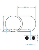 Spiegel Gliss Eris 70 + 80x70 cm 2-delig - sensor bediening met dimbaar licht - Spiegelverwarming