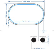 Spiegel Gliss Agon Ovaal 140cm sensor bediening met dimbaar licht - geinteg. Spiegelverwarming