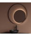 GLISS DESIGN Spiegel Gliss Kosmos Zwart Rond 80cm sensor bediening met dimbaar licht - Spiegelverwarming