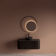Spiegel Gliss Kosmos Zwart Rond 80cm sensor bediening met dimbaar licht - Spiegelverwarming