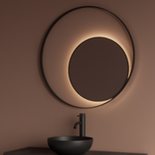 Spiegel Gliss Kosmos Zwart Rond 90cm sensor bediening met dimbaar licht - Spiegelverwarming
