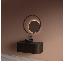 Spiegel Gliss Kosmos Zwart Rond 90cm sensor bediening met dimbaar licht - Spiegelverwarming