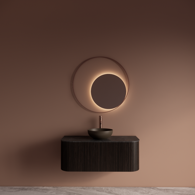 Spiegel Gliss Kosmos Copper Rond 140cm sensor bediening met dimbaar licht - Spiegelverwarming