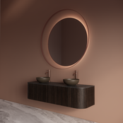 Spiegel Gliss Kosmos Copper Rond 140cm sensor bediening met dimbaar licht - Spiegelverwarming