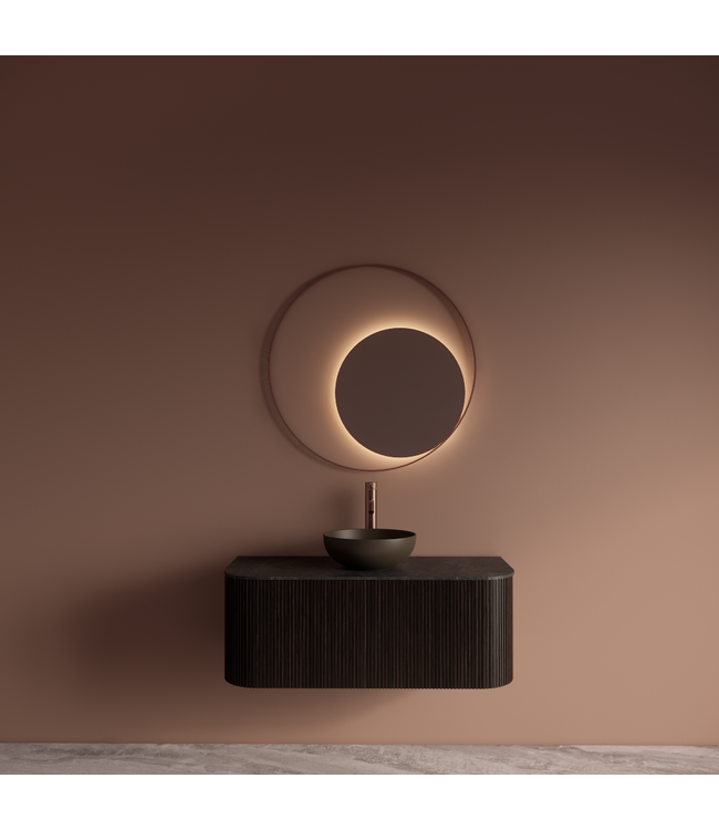 Spiegel Gliss Kosmos Copper Rond 120cm sensor bediening met dimbaar licht - Spiegelverwarming