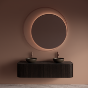 Spiegel Gliss Kosmos Copper Rond 120cm sensor bediening met dimbaar licht - Spiegelverwarming