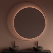 Spiegel Gliss Kosmos Copper Rond 120cm sensor bediening met dimbaar licht - Spiegelverwarming