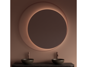 Spiegel Gliss Kosmos Copper Rond 120cm sensor bediening met dimbaar licht - Spiegelverwarming