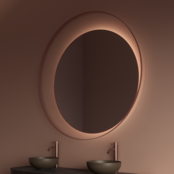 Spiegel Gliss Kosmos Copper Rond 120cm sensor bediening met dimbaar licht - Spiegelverwarming