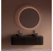 Spiegel Gliss Kosmos Copper Rond 100cm sensor bediening met dimbaar licht - Spiegelverwarming