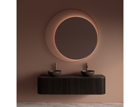 Spiegel Gliss Kosmos Copper Rond 100cm sensor bediening met dimbaar licht - Spiegelverwarming