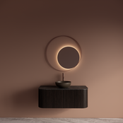Spiegel Gliss Kosmos Copper Rond 90cm sensor bediening met dimbaar licht - Spiegelverwarming