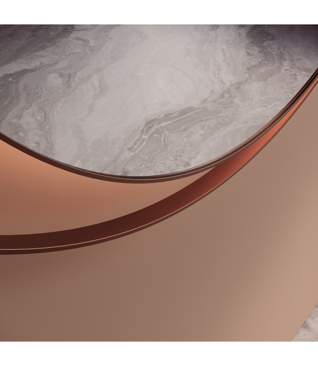 Spiegel Gliss Kosmos Copper Rond 90cm sensor bediening met dimbaar licht - Spiegelverwarming