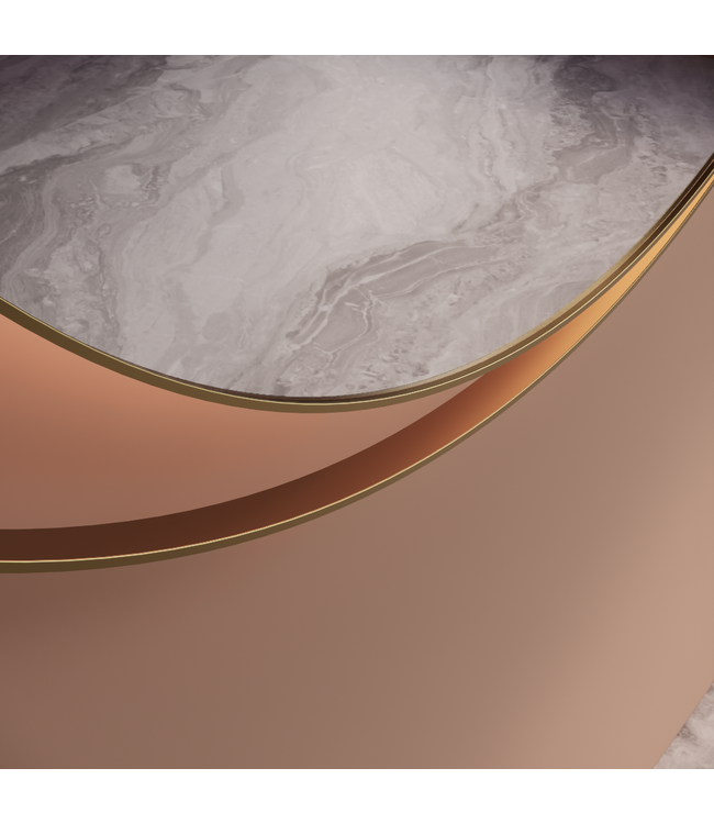 Spiegel Gliss Kosmos Goud Rond 80cm sensor bediening met dimbaar licht - Spiegelverwarming