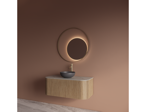 Spiegel Gliss Kosmos Goud Rond 80cm sensor bediening met dimbaar licht - Spiegelverwarming