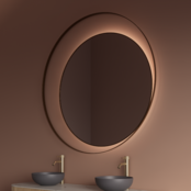 Spiegel Gliss Kosmos Goud Rond 90cm sensor bediening met dimbaar licht - Spiegelverwarming