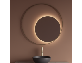 Spiegel Gliss Kosmos Goud Rond 90cm sensor bediening met dimbaar licht - Spiegelverwarming