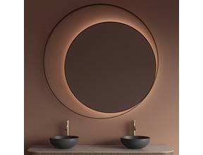 Spiegel Gliss Kosmos Goud Rond 120cm sensor bediening met dimbaar licht - Spiegelverwarming