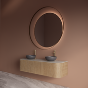 Spiegel Gliss Kosmos Goud Rond 120cm sensor bediening met dimbaar licht - Spiegelverwarming