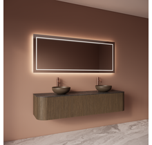 Spiegel Gliss Lenus Rechthoek 160cm sensor bediening met dimbaar licht - Spiegelverwarming