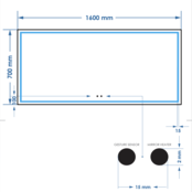 Spiegel Gliss Lenus Rechthoek 160cm sensor bediening met dimbaar licht - Spiegelverwarming
