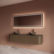 Spiegel Gliss Lenus Rechthoek 150cm sensor bediening met dimbaar licht - Spiegelverwarming