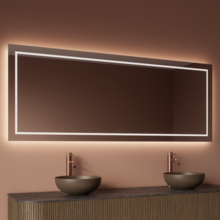 Spiegel Gliss Lenus Rechthoek 150cm sensor bediening met dimbaar licht - Spiegelverwarming