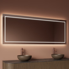 Spiegel Gliss Lenus Rechthoek 150cm sensor bediening met dimbaar licht - Spiegelverwarming
