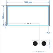 Spiegel Gliss Lenus Rechthoek 150cm sensor bediening met dimbaar licht - Spiegelverwarming