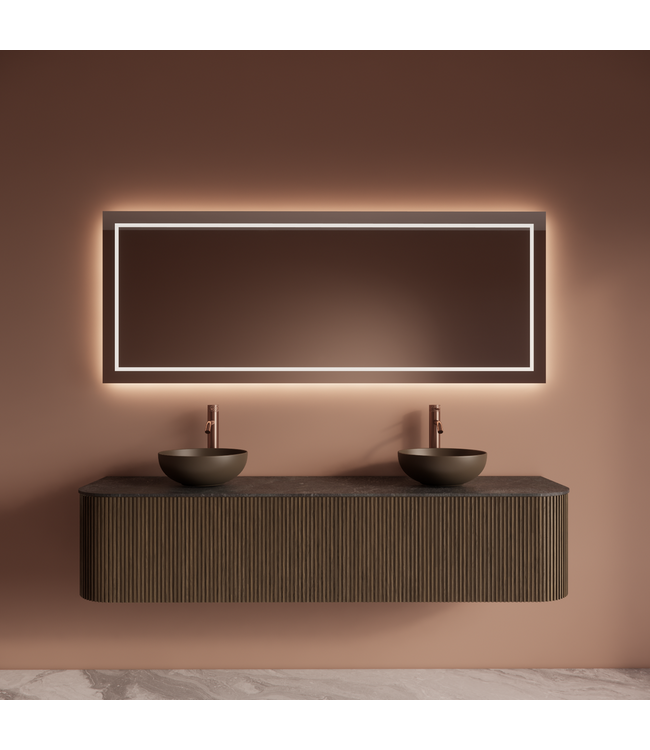 Spiegel Gliss Lenus Rechthoek 140cm sensor bediening met dimbaar licht - Spiegelverwarming