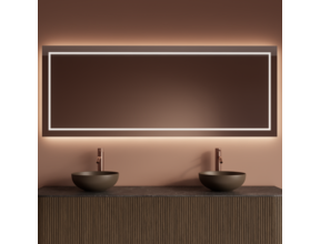 Spiegel Gliss Lenus Rechthoek 140cm sensor bediening met dimbaar licht - Spiegelverwarming