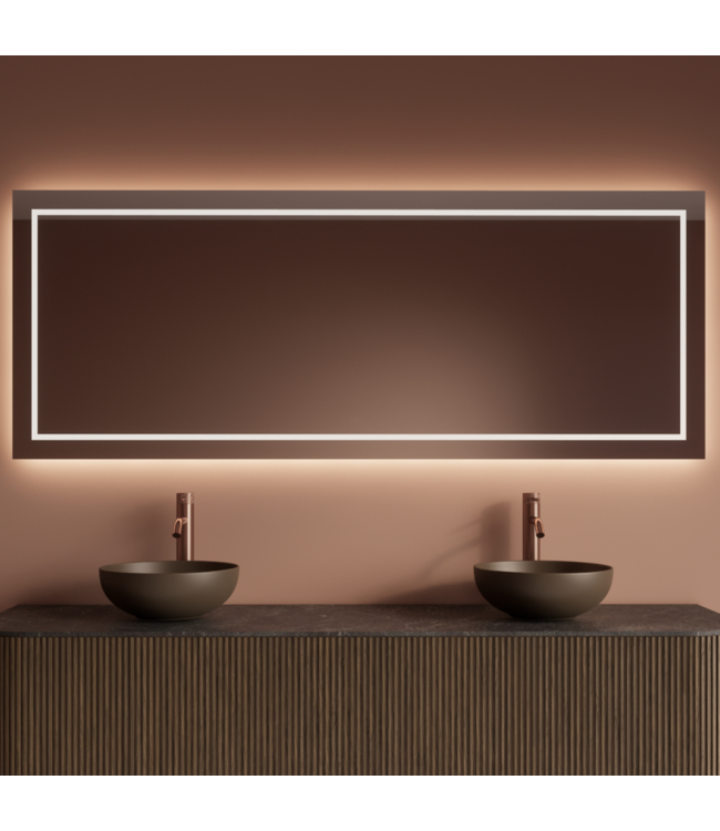 Spiegel Gliss Lenus Rechthoek 120cm sensor bediening met dimbaar licht - Spiegelverwarming