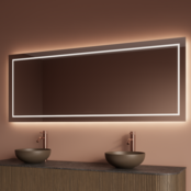Spiegel Gliss Lenus Rechthoek 120cm sensor bediening met dimbaar licht - Spiegelverwarming