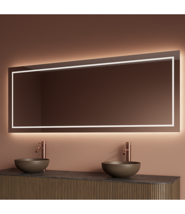 Spiegel Gliss Lenus Rechthoek 120cm sensor bediening met dimbaar licht - Spiegelverwarming