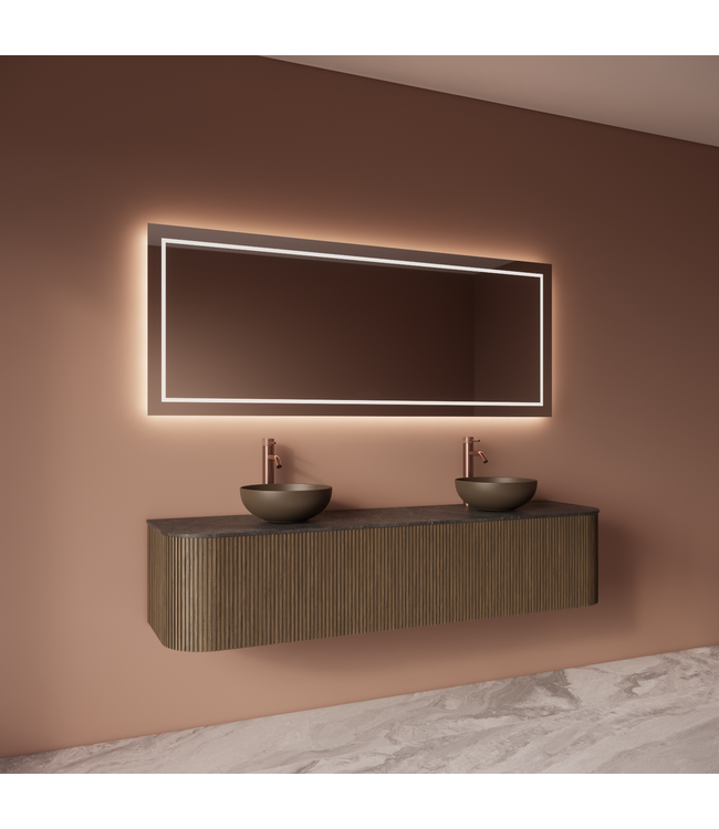 Spiegel Gliss Lenus Rechthoek 120cm sensor bediening met dimbaar licht - Spiegelverwarming