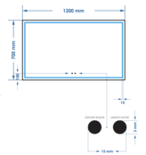 Spiegel Gliss Lenus Rechthoek 120cm sensor bediening met dimbaar licht - Spiegelverwarming