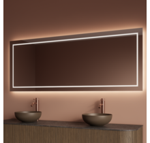 Spiegel Gliss Lenus Rechthoek 100cm sensor bediening met dimbaar licht - Spiegelverwarming