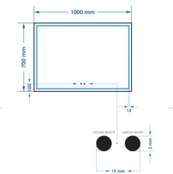 Spiegel Gliss Lenus Rechthoek 100cm sensor bediening met dimbaar licht - Spiegelverwarming