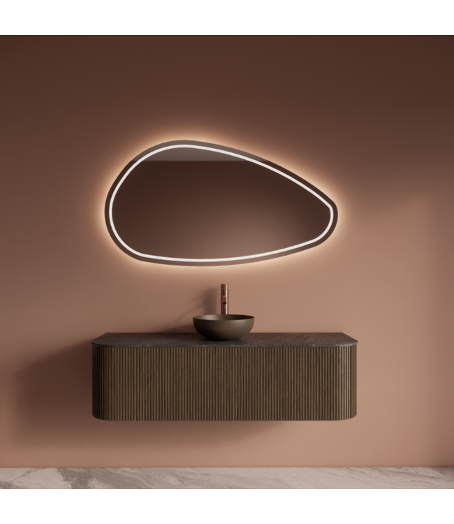 Spiegel Gliss Sirius Organisch 100x60cm sensor bediening met dimbaar licht - Spiegelverwarming